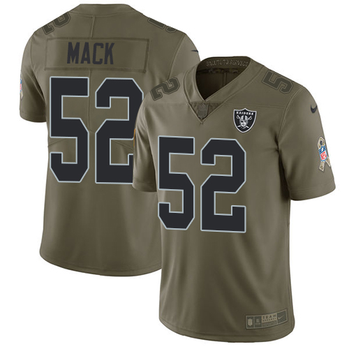 Nike Raiders #52 Khalil Mack Olive Youth Stitched NFL Limited Salute to Service Jersey